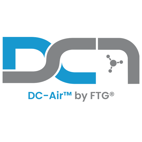 DC-Air™ by FTG logo, a blue and gray interlocking icon above the DC-Air™ by FTG wordmark