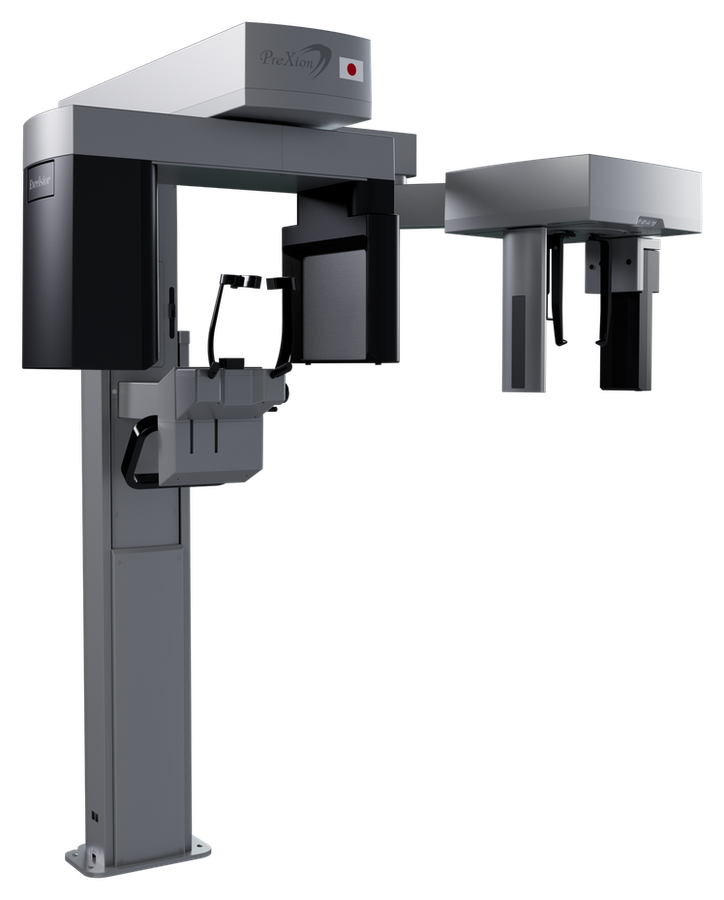 PreXion Excelsior Max CBCT system, shown with the optional cephalometric arm